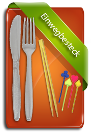 Einwegbesteck, Plasikbesteck, Holzbesteck, Eßstäbchen, Bestecke aus Kunststoff, Spieße, Besteckbeutel, Cocktail-Rührstäbe